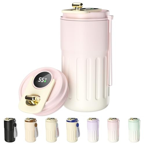 Homealexa Coffee Cup Travel Mugs, Vacuum Insulating Cup 316 Stainless Steel, LED Touch Screen Temperature Gauge, Smart Mug Sealing Bottle 410ml
