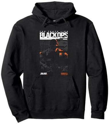 Call Of Duty The Truth Lies Black ops Silhouette Chest Logo Felpa con Cappuccio