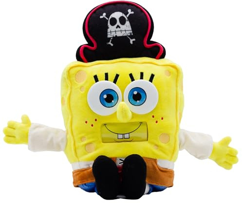 Bob Esponja | Figura Interactiva 40 cm “Goofy Goober” – con Sonidos y Movimiento Giratorio – Peluche de Película “Una Aventura Pirata” – Oficial Nickelodeon para Niños 3+