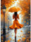 MAXBYE Diamond Painting Kits für Erwachsene, 5D Diamond Painting Art Frau Oranger Regenschirm Full Drill Diamond Picture Art für Anfänger, Diamant Kreuzstich Kunsthandwerk Home Wand Dekor 30x40cm
