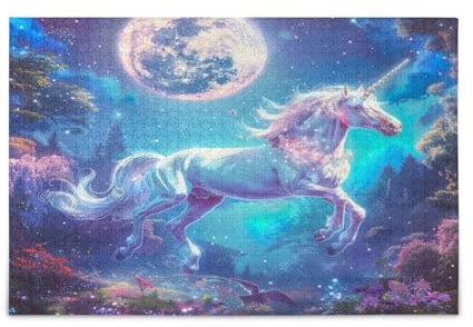 Beautiful Unicorn White Mane Adult Jigsaw Puzzles, 1000 Puzzles, Unique Puzzle, Family Puzzles