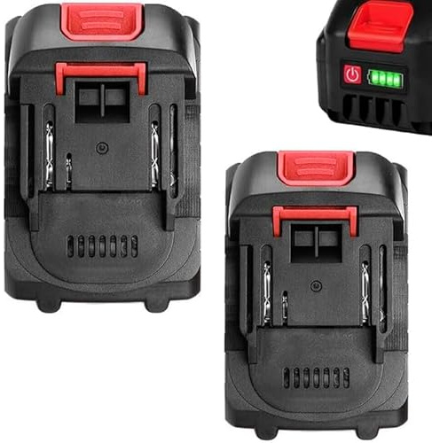 2x Batteria di Ricambio 4000 mAh, per Dispositivi Elettrici come Sega, Motosega, Smerigliatrice,con Powercheck, Batteria di Ricambio da 4,0 Ah