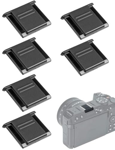 KEMUZ 6 Stück Blitzschuhabdeckung, Abdeckung für Zubehörschuh, für Nikon, Panasonic, Olympus etc. SLR & Mirrorless Kameras mit Standard ISO Hot Schuh, Schwarz