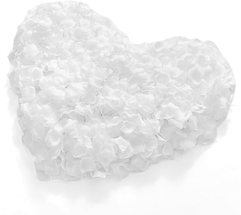 BondEron 1200 Stück Künstliche Rosenblätter Weiß, Premium Rosenblüten Deko für Hochzeit, Valentinstag, Geburtstag | Wiederverwendbare Rosen Blätter für Romantische Atmosphäre, Tischdeko