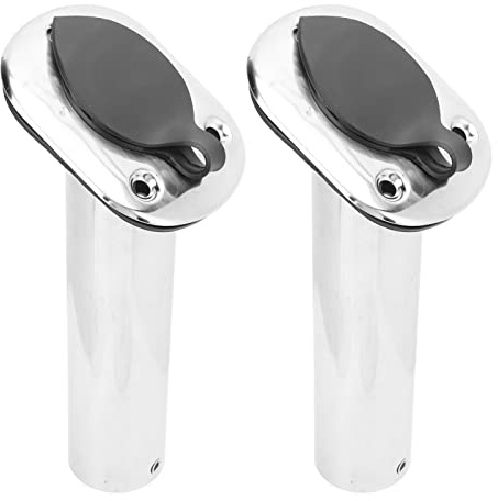 2Er Set Angelrutenhalter Edelstahl 316 22 Cm | Bündige 30 Grad Pvc auskleidung Rostfrei für Salzwasser Yacht und Boot