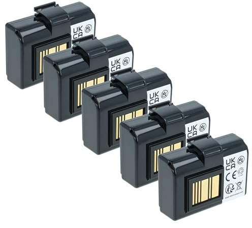 vhbw 5X Akku kompatibel mit Zebra ZQ610 | ZQ521, ZQ520, ZQ521 RFID Drucker Kopierer Scanner Etiketten-Drucker (3400 mAh, 7,4 V, Li-Ion)