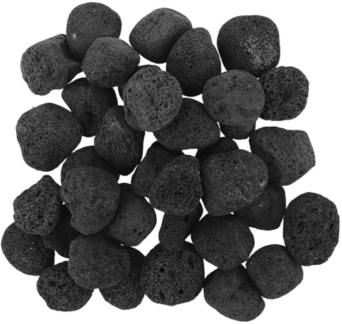 TOYANDONA Natürliche Schwarze Lavasteine 1200g (3 5 cm) Vulkansteine für Feuerstelle Garten Aquarien Dekoration