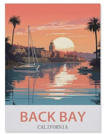 Back Bay California，Puzzle 1000 Pieces Paper Puzzle Adult Children's Educational Toy Family Decompression Game（50x70cm）-EF35