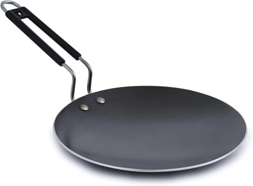 CONCAVE MS Black Iron TAWA with Handle CHAPATI ROTI PAN DOSA TAVA (10)