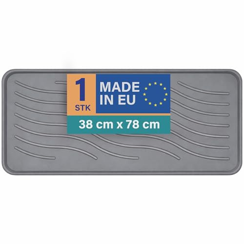 Bestlivings Schuhabtropfschale 78x38 cm Anthrazit, Schuhablage wasserdicht | 3-4 Paar Schuhe, hoher Rand, robuster Kunststoff, strukturierte Fläche, abspülbar, Universalablage für Haus, Tier & Garten