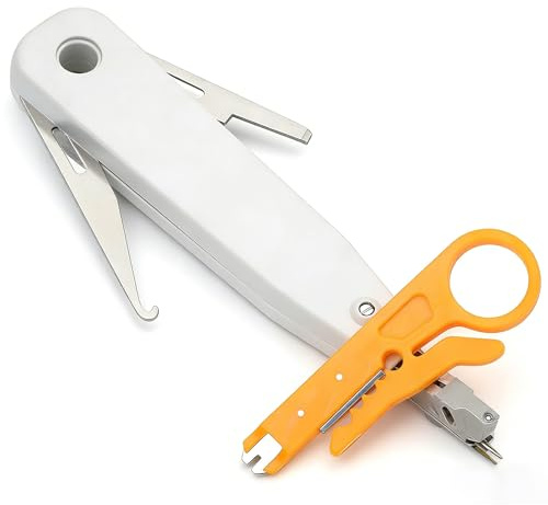 Punch Down Tool,Professional Ethernet Punchdown Tool for RJ45 Socket Cat5/Cat6/Ca7 & Telephone Cable,Impact IDC Network Punchdown Tools(with Hook Blade)