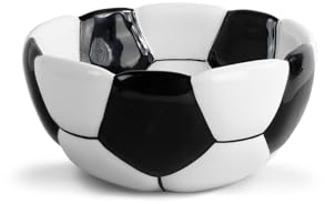DONKEY Match Bowl – Fußball-Schale aus Dolomit, schwarz/weiß, ca. 16 x 16 x 10 cm, Icons of Sport, Snackschale für Fußballabende & Fan-Geschenke