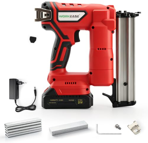 Cordless Nail Gun Stapler, 2-in-1 Brad Nailer Air Cylinder | with Built-in Cylinder Refill Structure, Includes 1500 18Ga F30 Nails & 1000 422K Staples, 2.0Ah Battery & Charger