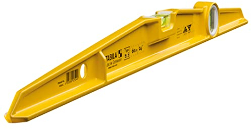 STABILA Wasserwaage Type 81 S, 60 cm, robustes Alu-Druckgussprofil, 1 Horizontal-Libelle, 1 Vertikal-Libelle, Made in Germany, Gelb