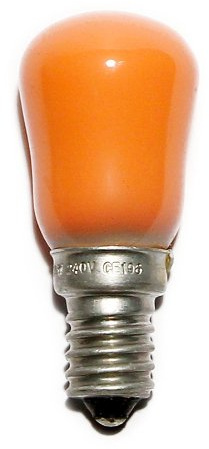 Compton Pygmy 15w Amber Coloured Lamp SES E14 Small Screw Cap Sign Light Bulb SIG15ASES
