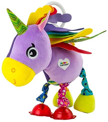 Lamaze Baby Spielzeug Ella, das Einhorn Clip & Go, Greifling, Stoffspielzeug Kleinkind, Motorikspielzeug Beißen, Greifen & Geräusche Erzeugen, Geschenke zur Geburt, Babyspielzeug ab 0 Monaten