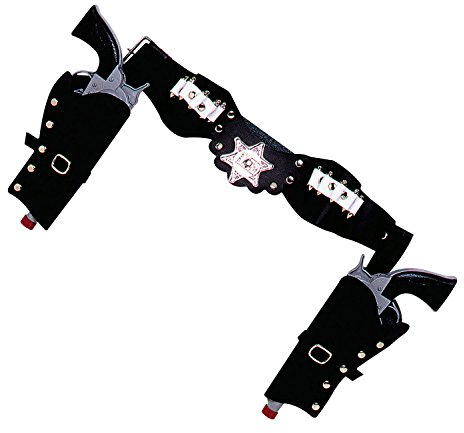 W WIDMANN MILANO Party Fashion - Ceinture de cowboy deluxe, avec 2 poches et étoile de shérif, Far West, Accessoire, Carnaval