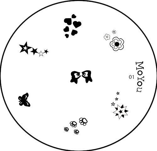 Original MoYou Nail Art Image Stamp Plate Number 01 Manicure Design