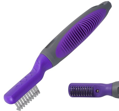 Hertzko 2-in-1 Dog Mat Remover & Grooming Brush - Cat Brush, Pet Hair Remover, Dematting Tools for Dogs - Effective Dematting Comb for Dogs and Cats, Ideal for Matt Breaker & Dog Coat Care - Large