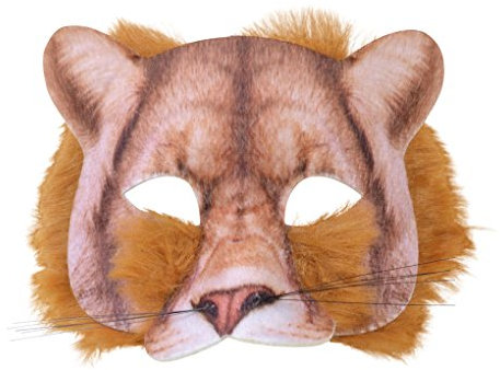 Bristol Novelty X78698 Löwen-Gesichtsmaske, realistisches Fell, Unisex Adult, Mehrfarbig, Einheitsgröße