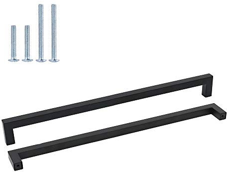 goldenwarm 15 Stück Griffe Möbelgriff Edelstahl Stangengriff LSJ12BK320 Bohrlochabstand 320mm Küchengriff Schrankgriffe Schubladengriffe Quadratischer Griff