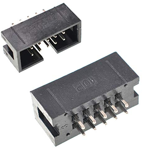 Oiyagai 50 Stück 10-Pin IDC Box Header – 2,54mm Raster, JTAG Stecker, männliche Buchsenleiste für Flachbandkabel, IDC Verbinder für DIY Elektronik & Industrieprojekte