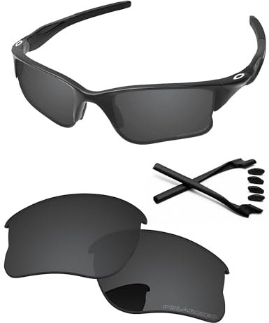 PapaViva Lentilles de rechange et kits de caoutchouc pour lunettes de soleil Oakley Half Jacket 2.0 XL OO9154 62 mm noir polarisé