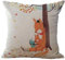 FeiliandaJJ Pillowcase, Kissenbezug kissenhülle Kopfkissenbezug Weihnachten Dekoration Cute Fuchs Leinen Super weich Sofakissen für Wohnzimmer Sofa Bed Home,45x45cm (C)