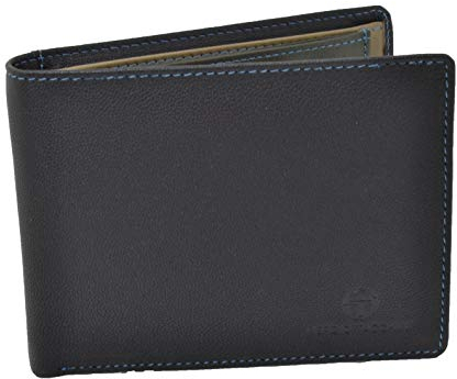 Sergio Tacchini, Portafoglio Uomo In Vera Pelle Interno Multicolore Con Scatola Regalo (Testa Moro Portatessere Estraibile)