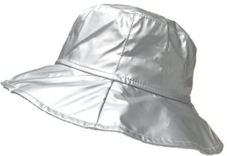 Toutacoo, Regenhut, Schlapphut, Breitkrempiger Hut, Damen, Vinyl (14-Light Grey Silver/L)