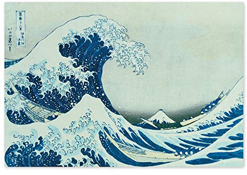 JUNIWORDS Poster, Katsushika Hokusai, Die grosse Welle von Kanagawa, Unter der Welle im Meer vor Kanagawa, 88 x 60 cm
