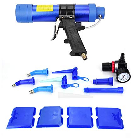 Pistolet à Calfeutrer, 310ML Pistolet à Calfeutrer Pneumatique Réglable pour Colle de Verre, Pistolet à Air à Cartouche, Pistolet à Colle en Verre