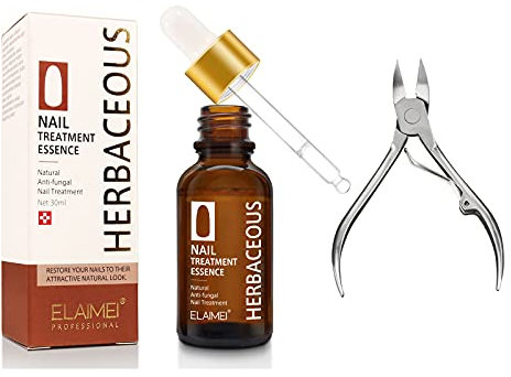 30ml Fungal Nail Treatment Solution with free Stainless Steel Toenail Clippers, Fungus Stop for Toe and Finger Nail, Made with Natural Herb Nail Fungus Treatment Cream
