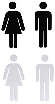 Toilettenschild Selbstklebend WC Schilder Damen und Herren Mann Toiletten Schild WC Schild Selbstklebend Symbol Mann Frau Toilette für Öffentliche Plätze Supermarkt Bank Toilettenschilder 2 Paar