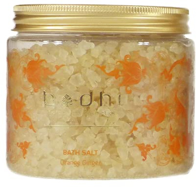 Bodhi® Badesalz ORANGE UND INGWER 500 gr. | Meersalz mit natürlich ätherischen Öle | Bio & Vegan