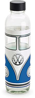 Volkswagen VW T1 Trinkflasche Glas Flasche Bulli Glasflasche Blau Bottle 1H2087703E