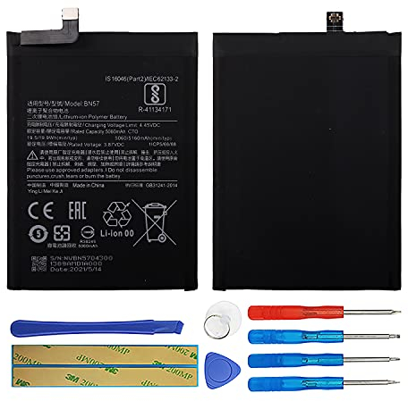 Duotipa Batería de repuesto BN57 compatible con Xiaomi Poco X3 NFC M2007J20CG, M2007J20CT batería con herramientas
