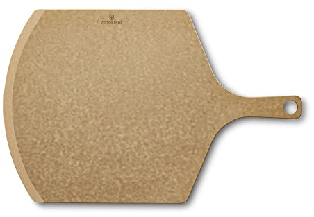Victorinox Pizzaschieber, Schneidebrett, Pizzaschaufel mit Griff, Gross (53.4 x 35.6 x 0.5), Klingenschonend, Spülmaschinengeeignet, Braun