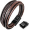 Speroto armband herren lederarmband herren leder armband für männer herren armband(braun style A,22cm)