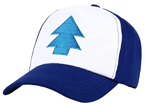 ZXRSJBL Dipper Blue Pine Hat bestickter Stoff mit Schnalle hinten und gewebte verstellbare weiße Baseballkappe für Erwachsene