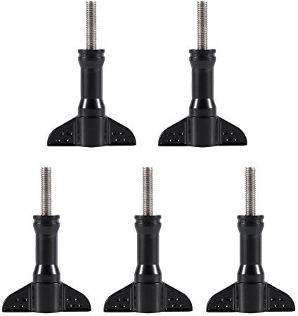 Juego de 5 Tornillos de Mariposa Largos, Tornillos de Perilla de Pulgar, Pernos de Repuesto Compatibles con Cámaras Deportivas GoPro/Sjcam/Xiaomi Yi/AEE, Acero Inoxidable + ABS