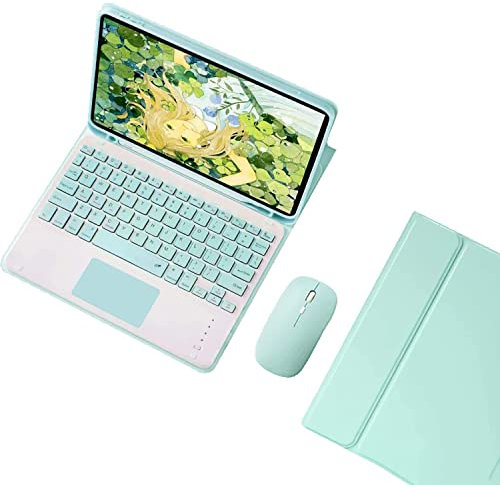 ERY Cover Tastiera Touch per Samsung Galaxy Tab A8 10.5 2022 - Wireless Impermeabile Magnetica Staccabile con Trackpad Tastiera Italiana per Samsung Tab A8 SM-X200/X205/X207 con S Pen Stand,Verde