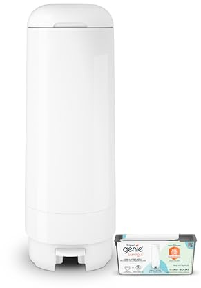Diaper Genie Signature Eimer enthält 1 Easy Roll Nachfüllpackung mit 18 Beuteln, für bis zu 846 Windeln in Neugeborenengröße pro Nachfüllpackung
