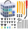 FAOKZE 965 PCS Clips Remaches Plástico, Clips de fijación para coche, 24 tamaños Universal Auto Clips De Nylon con Herramientas de Desmontaje Bridas y Cojines Esponjosos para Guardabarros Parachoques