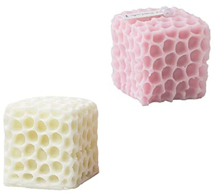 JS MOLD 3D Bienenwaben Silikon Kerzenformen,Würfel Bienenwabe Kerzenformen,Kerze Silikonform Kerzengießform,Dekorationsform Für Selbstgemachte Bienenwachs Kerzen, Seife