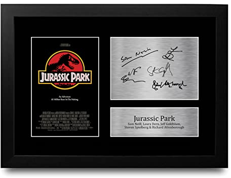 HWC Trading FR A4 Jurassic Park Cast Sam Neill Geschenke Geducktes Signiertes Autogramm Foto für Fans von Film Memorabilien - A4 Gerahmt