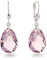 Schöner-SD 925 Silber Ohrringe Tropfen Kristall 16mm Light Amethyst