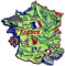 CAZZH Map Style Frankreich Kühlschrankmagnet Souvenir Geschenk Kühlschrank Magnetische Aufkleber Sammlung, 9x9 cm