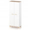 VBChome Kleiderschrank 80 x 192 x 52 cm Weiß Kleiderschrank mit Zwei Türen und einem Fach Holz Griffe Mehrzweckschrank für Flur Schlafzimmer Wohnzimmer Kinderzimmer