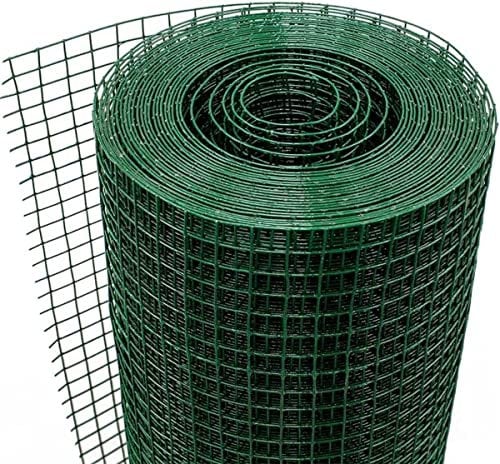A2ZWORLD Rete Metallica Plasticata In Verde, Rotolo da 10 Metri, Maglia 12, 7X12, 7mm, Rete Protettiva Per Recinzione Giardino (50cm) (AG360707)